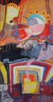 Behind the Space - oil on canvas, 210x110 cm