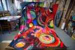 Cosmos #1, 330x210 cm, oils on canvas, 2016  BEAta Pflanz Studio