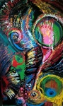 The Sixth Dimension - The Gates, 180x120 cm, acrylic - oils, canvas, 2017